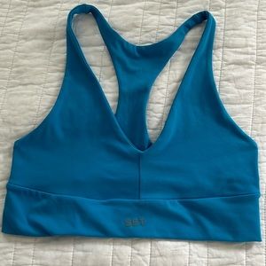 medium set active blue sports bra